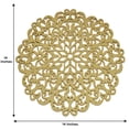 thumbnail image 7 of Gold Wood Carved Trivet Round Placemats for Dining Table Heat Resistant Easy to Care Table Mats Kitchen and Décor Set of 2 Pieces, 7 of 7