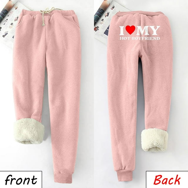 Simua Pantalons de Jogging en Molleton pour Femmes Bas Resserré Hiver avec Cordon de Serrage Taille Haute avec Poches
