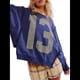 thumbnail image 1 of Camiseta con Gráfico de Números para Mujer, Sudadera de Larga con Cuello Redondo, Suéteres Extragrandes. Azul L, 1 of 6