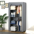 thumbnail image 2 of HODYANN Portable Wardrobe Closet with 6 Shelves & 2 Hanging Rods, Gray, 34.6 x 17.7 x 66.1 in, 2 of 7