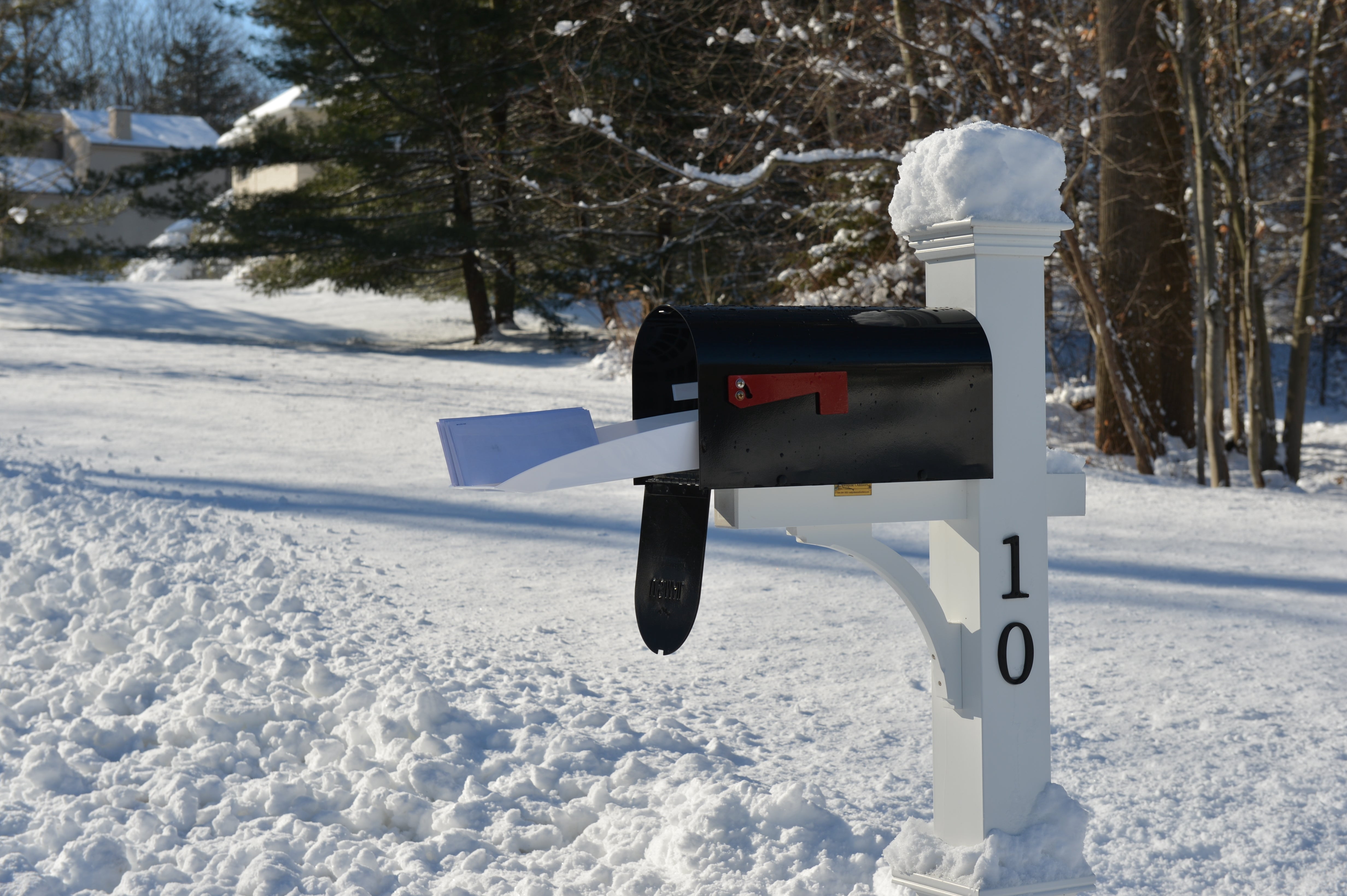 My Mail Crate Large Sliding Mailbox Tray, Keeps mail dry, Accessible from car or wheelchair