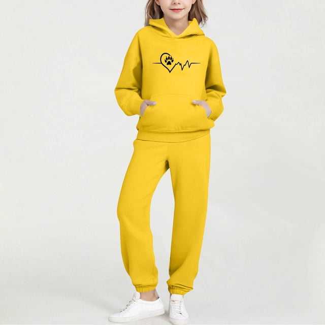Cowsor Little Girls Outfits 2 Piece Toddler Long Sleeve Sweatshirt Leggings Pants Clothing Set