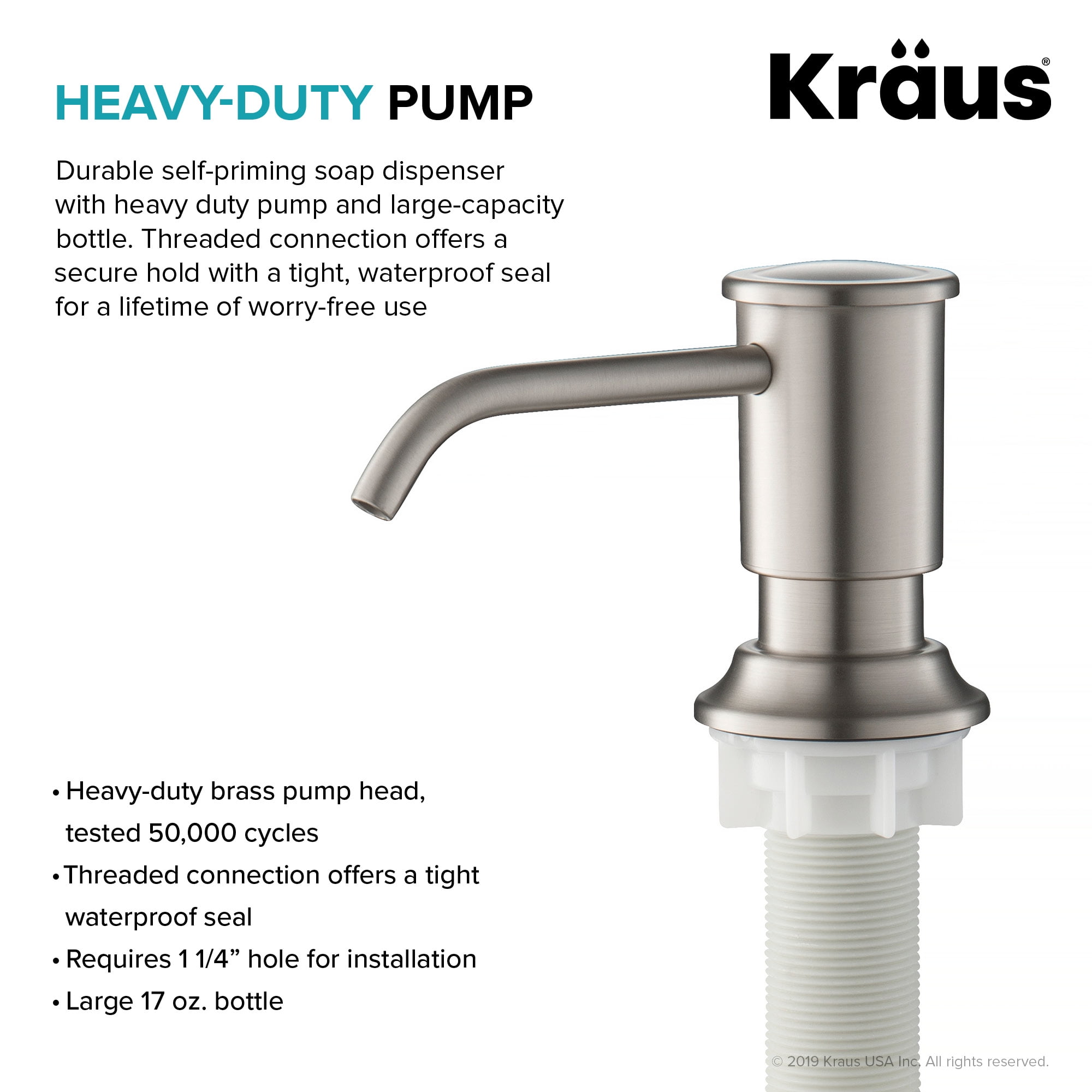 Kitchen Soap Dispenser in Spot Free Stainless Steel