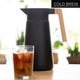thumbnail image 4 of Thermal Coffee Carafe 68 Oz - Large Stainless Steel Insulated Carafe - 2 Liter Double Walled Vacuum Thermos Coffee and Beverage Dispenser with Tea Infuser and Strainer (Black), 4 of 15