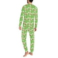thumbnail image 4 of Renewold Matching Family Pajamas Sets Christmas HO HO HO Wreaths Men PJ's Top Size 3XL Breathable Long Sleeve Tee and Bottom Loungewear 2 Packs Athletic Clothing, 4 of 5