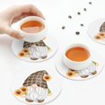 thumbnail image 5 of Kdxio Sunflower Gnomes 4 Funny Coasters,4 Pcs Leather Coasters,Housewarming Gifts,Protect Furniture from Water Marks Scratch and Damage, 5 of 6