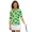 Clover, variant on Rabbit and Clover Pattern Women's Golf Polo Shirts, Quarter Zip Comfortable Ladies Golf Top 3/4 Sleeve Quick Dry Womens 3/4 Sleeve Golf Shirts
