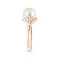 thumbnail image 3 of ANGARA South Sea Cultured Pearl Bypass Ring with Diamond Trio in 14K Rose Gold for Women | June Birthstone, Birthday, Anniversary, Jewelry Gift for Women | Pearl Ring, 3 of 8
