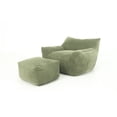 thumbnail image 3 of Jopath Bean Bag Chair with Footstool, Oversized Comfy Beanbag Living Room Lazy Sofa, Floor Sofa for Gaming Reading Living Room Bedroom Green, 3 of 9