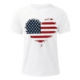 thumbnail image 4 of GERsome Mens American Flag Patriotic T-Shirt 4th of July Crewneck Short Sleeve Summer Loose Fit Tops USA Flag Stars Stripes Heart Graphic Tee M-3XL, 4 of 5