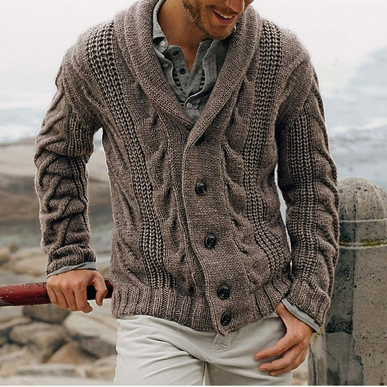 KNIT BUTTON-UP SWEATER