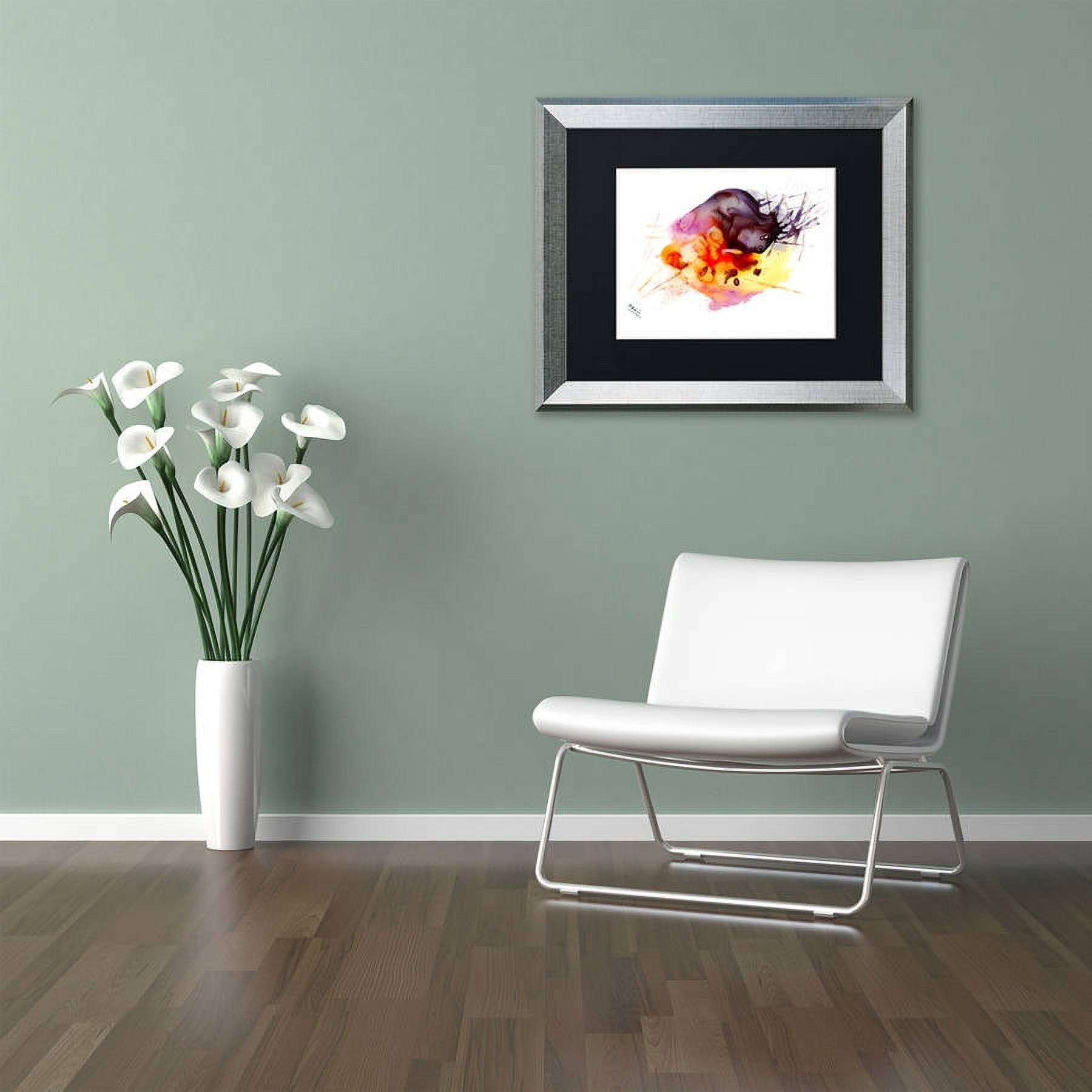 Trademark Fine Art "Abstract 10" Canvas Art by Mako, Black Matte, Silver Frame