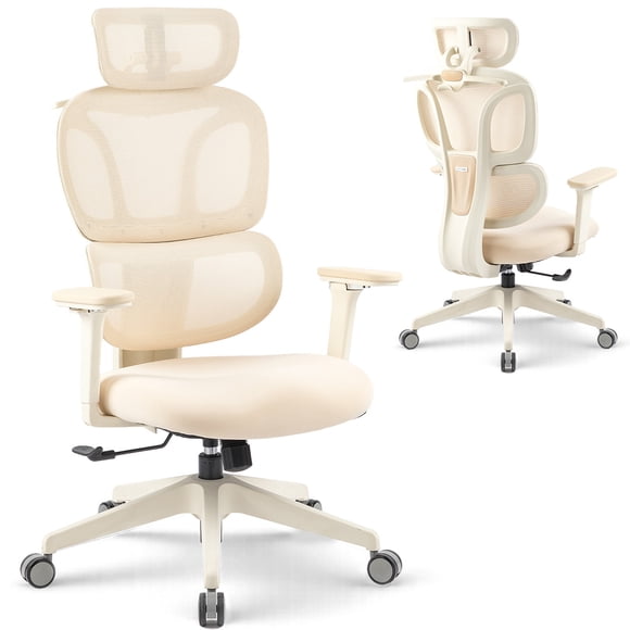 MotionGrey Mellow Ergonomic Office Chair-Comfy High Mesh Back Support with Adjustable Armrests-Desk Computer Chairs Perfect for Home Gaming and Offices - Beige
