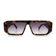thumbnail image 4 of Womens Mod Flat Top Square Rectangle Beveled Diamond Cut Arm Plastic Sunglasses Tortoise - Smoke, 4 of 7