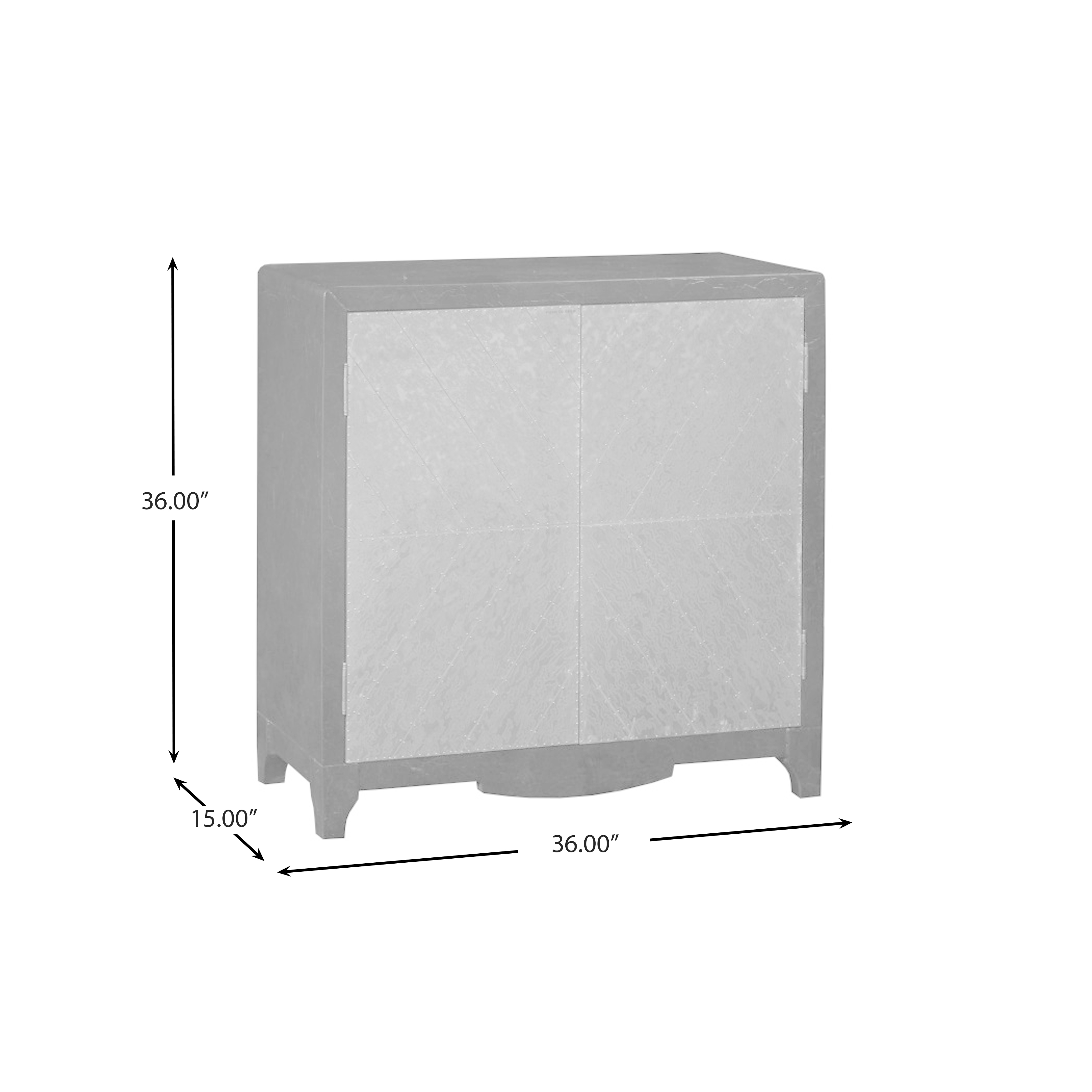HomeFare Copper Chevron Door Bar Wine Cabinet Brown