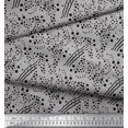 thumbnail image 3 of Soimoi Gray Rayon Crepe Fabric Brush Stroke & Dots Abstract Print Fabric by the Yard 46 Inch Wide, 3 of 3