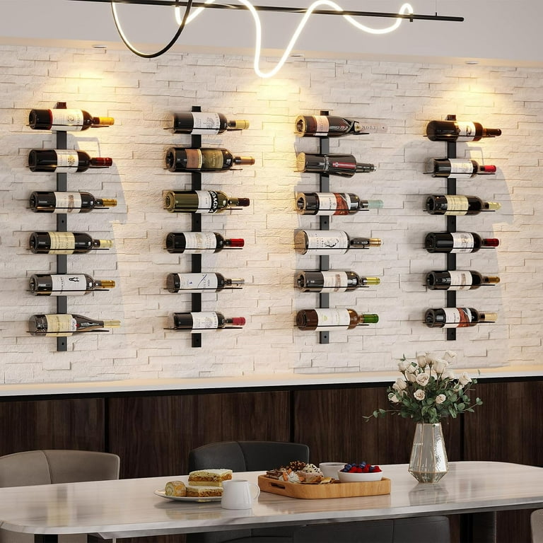 24-Bottle Wall Mounted Wine Rack, Detachable Hanging Wine Holder