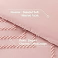 thumbnail image 5 of Pink Comforter Set Queen, Boho Cute Girls Women Soft Fluffy Warm Lightweight Bedding Comforter Sets for Queen Bed, 3 Pieces Chevron Tufted Aesthetic Microfiber Comforter Set, 5 of 7