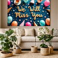 thumbnail image 6 of Teal Background Party Decor Banner with We Will Miss You Message Sparklers Balloons Champagne Glasses Party Supplies Farewell Party Photography Props Celebration Decorations, 6 of 8