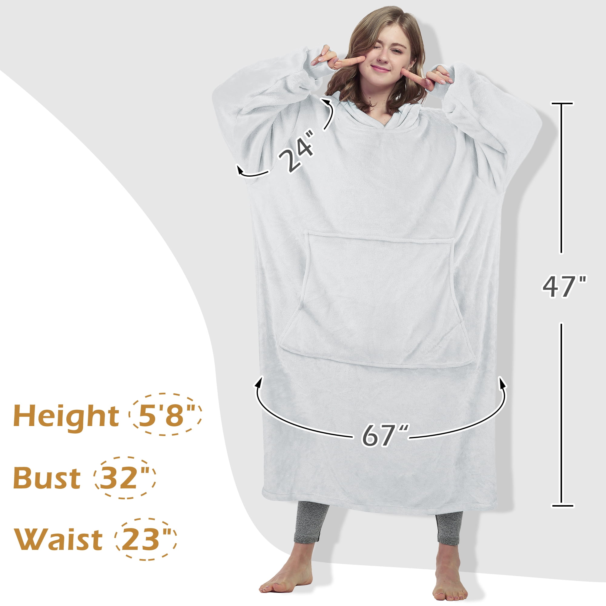 Catalonia Full Body Oversized Blanket Hoodie Sweatshirt, Extra Long Wearable Fleece Pullover, Gift for Adult Men Women Wife Girlfriend