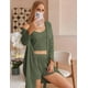 thumbnail image 5 of Ekouaer Womens 3 Piece Waffle Knit Lounge Set Soft Pajama Sets Tank Top and Shorts Cardigan with Pockets S-XXL, 5 of 5
