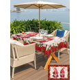 thumbnail image 4 of Outdoor Tablecloth with Umbrella Hole and Zipper, Valentine's Day Rectangle Table Cloth 52x70 Inch Waterproof Tablecloth, Red Roses Gnomes Romance Love Beige Picnic Table Cover for Patio Camping, 4 of 7