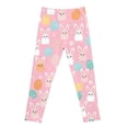 thumbnail image 5 of Easter Girls Print Athletic Leggings Full Length Casual Pants for Toddlers Kids Playwear Pink 9 Years-10 Years, 5 of 5