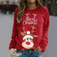thumbnail image 2 of Chandail en Molleton de Noël pour Femmes à Manches Longues, Cardigan Imprimé, Pull de Mode, Col Rond, Chaud, Veste Mi-Longue pour les Fêtes, 2 of 6