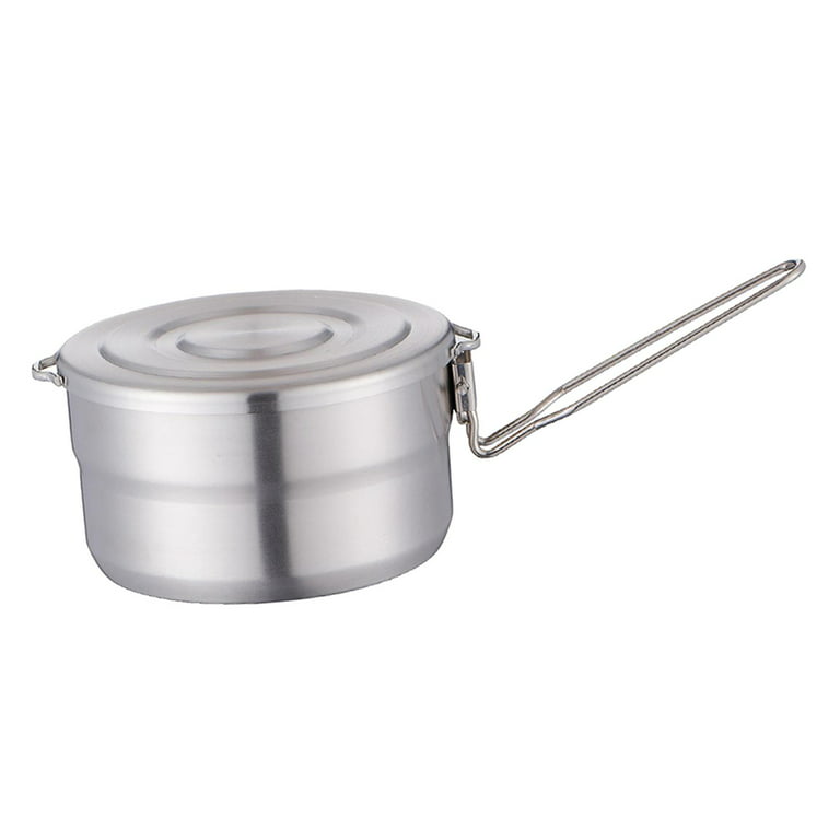LIFKOME Boiling Pot Stainless Steel Camping Pot with Lid Lifter Handle Camp  Cookware Pot Portable Hanging Cooking Pot for Camping Cooking, BBQ