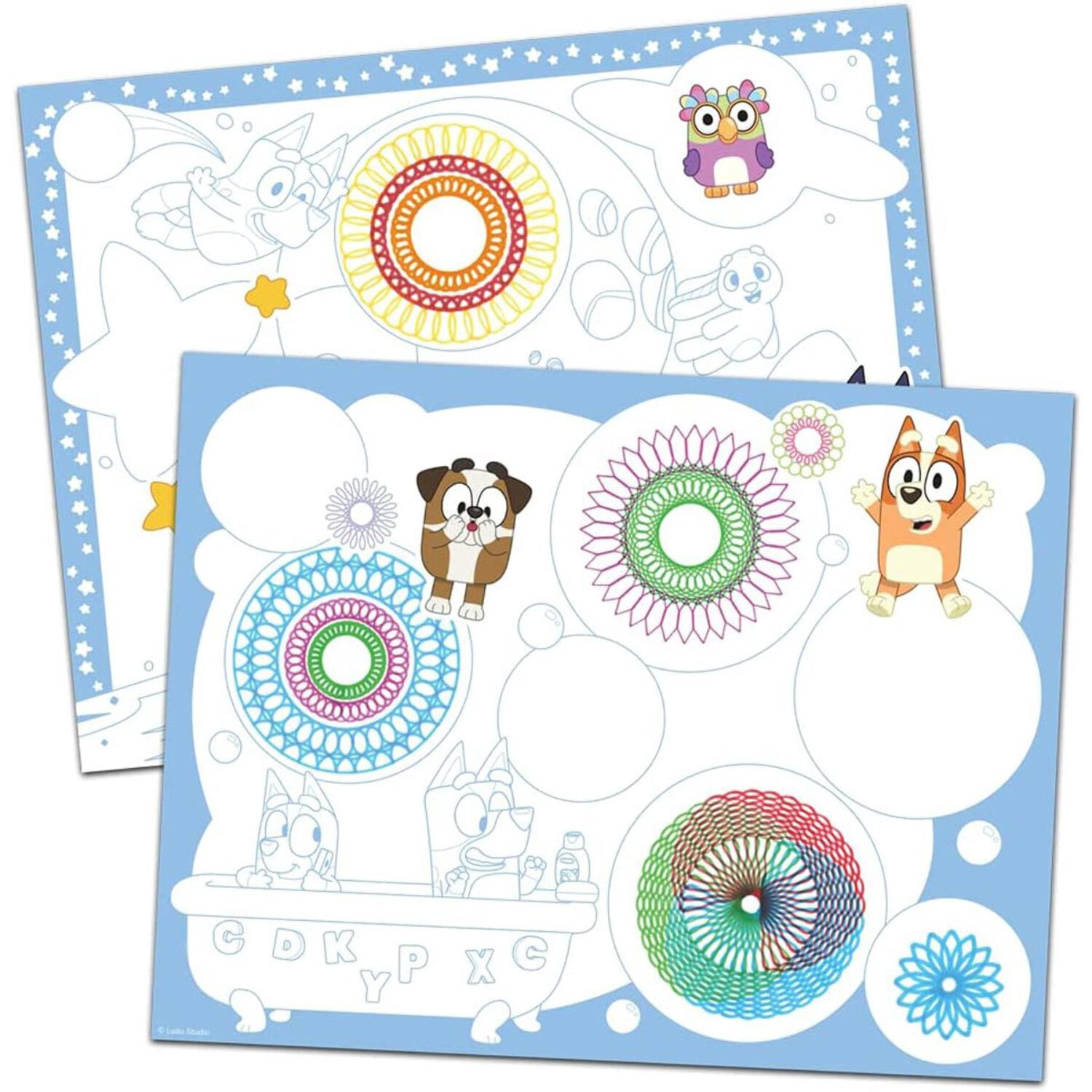 Spirograph Cyclex Studio Bluey - The Easy Way to Make Countless Amazing Spiral Art Designs Bluey Playset Art Kit - for Kids Ages 5 and Up
