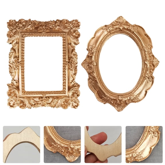 2 Vintage Picture Frame Resin Photo Frame Wall Hanging Photo Frame Tabletop Jewelry Display Frame for Photography Holiday Home Decor