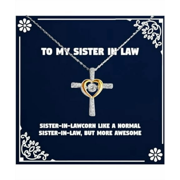 Unique Sister in law Gifts, Sister-in-lawcorn Like A Normal, Funny Cross Dancing Necklace For Big Sister, Jewelry From Sister, Birthday present, Gift for her, Unique gift, Personalized gift,