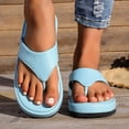 thumbnail image 2 of HNMKIU Fashion Platform Slide Sandals Summer Casual Comfort Toe Post Beach Slippers Women Soft Sole Outdoor Indoor Shoes Womens Flip Flops Light Blue,7.5, 2 of 8