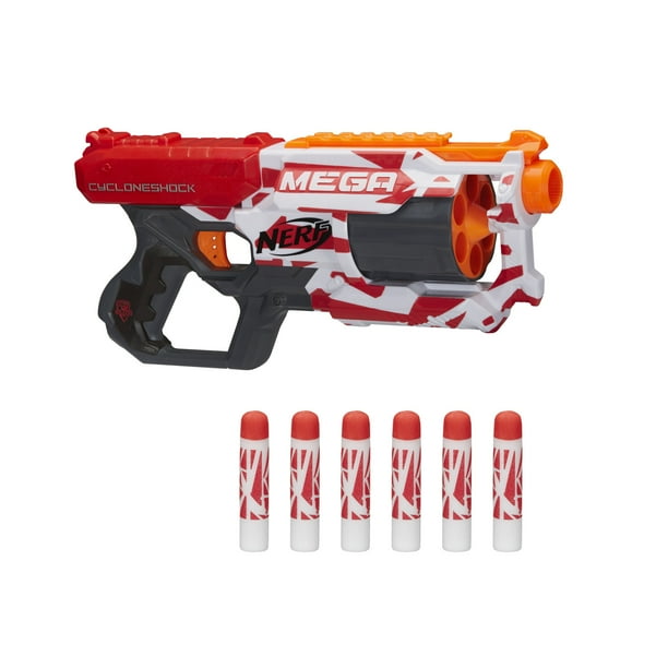 Nerf Mega Cycloneshock Blaster With 6 Nerf Darts Walmart Com Walmart Com