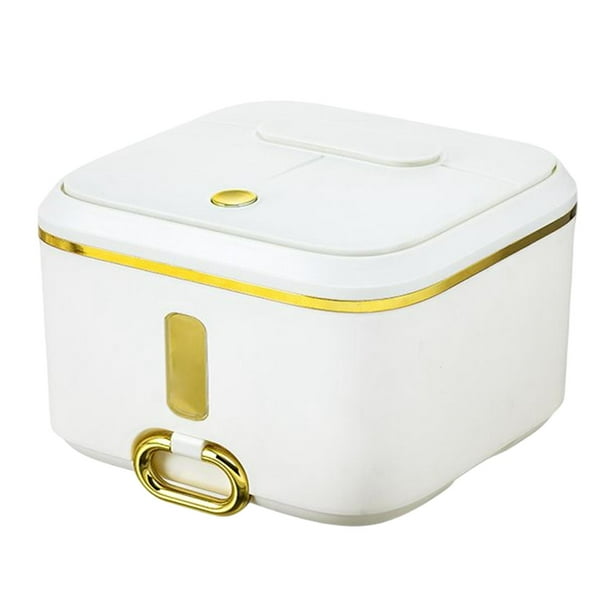 Contenedor hermético para almacenar alimentos de cocina, organizador de alimentos para mascotas, plástico libre de BPA Blanco S