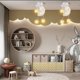 thumbnail image 2 of Lámpara de techo con forma de estrella y luna, iluminación colgante para dormitorio, sala de estar, pasillo, blanco cálido, 2 of 5