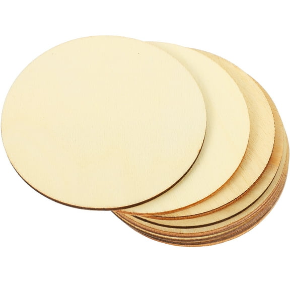 30 Pcs Round Wood Chips Blank Blanks Wooden Discs Carving Rounds Circles Cutouts