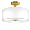 thumbnail image 1 of Costway 3-Light Semi Flush Mount Ceiling Light Fixture Glass Drum Pendant Lamp, 1 of 10