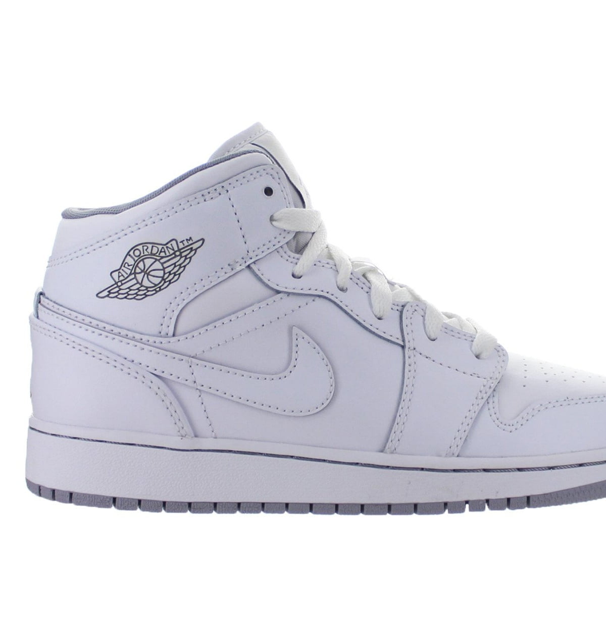 Air Jordan 1 Mid GS White Wolf Grey 554725-112 - Walmart.com