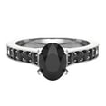 thumbnail image 4 of Black Diamond Engagement Ring for Women Oval 1.50 Carat 14K White Gold (Black, AAA), 4 of 5