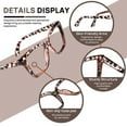thumbnail image 6 of MARE AZZURO Oversized Reading Glasses 1.25+ Women Fashion Large Readers 1.00 1.25 1.50 1.75 2.00 2.25 2.50 2.75 3.00 3.50 4.00 5.00 6.00 (Leopard, 125), 6 of 8