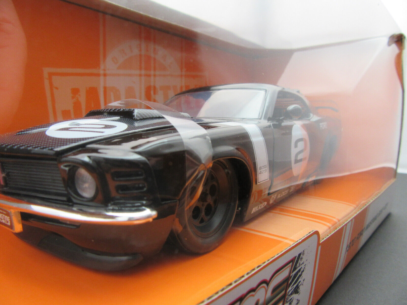 1970 Ford Mustang Boss 429 ~ Die Cast Car ~ 1:24 ~ Bigtime Muscle ~ Black(Selections May Vary)