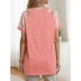 thumbnail image 3 of Weardear Womens Summer Tops V Neck Short Sleeve Buttons Tshirts Loose Fit Casual Blouses, S-2XL, 3 of 6
