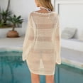 thumbnail image 5 of SELONE Dress Cover up for Women Short Sleeves Swimwear Long Sleeve Bathing Suit Off Shoulder Ruffled Swimwear Beige S, 5 of 5
