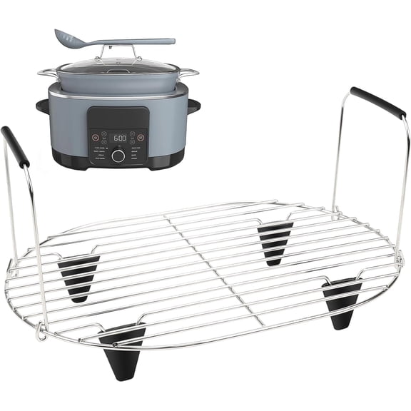 Roast and Steamer Rack for Ninja Foodi Possible Cooker Pro 8.5 Quart MC1000 MC1001 MC1010, Slow Cooker Accessory with Silicone Feet and Handles