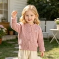 thumbnail image 5 of Girls' Knit Cardigan Jacket Cozy Solid Knit Everyday Autumn Wear for Kids 2-8Years, 5 of 5