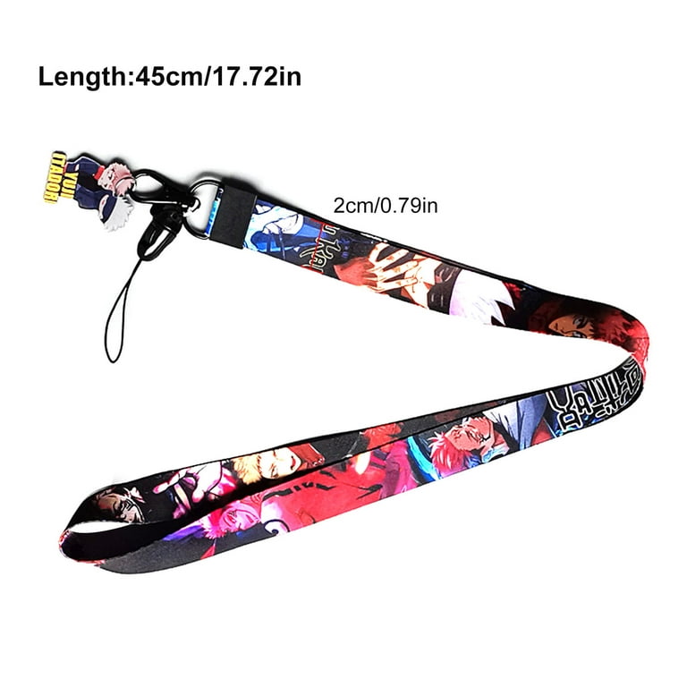 Shiyao Anime Jujutsu Kaisen Lanyard Key Chain ID Badge Holder Clip Phone Neck Strap for Keys String Wallet(Style4-Long)