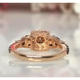 thumbnail image 4 of Silver & Stone Jewels Rose Gold Finish Halo Ring with Brown & White CZ Accents – Vintage-Inspired Engagement or Gift Ring for Women, 4 of 7