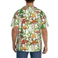 thumbnail image 5 of Naloa Mushrooms Gnomes Men's Loose Fit Cuban Collar Short-Sleeve Shirt with Button-down and Chest Pocket for Everyday Wear Outings - X-Large, 5 of 7
