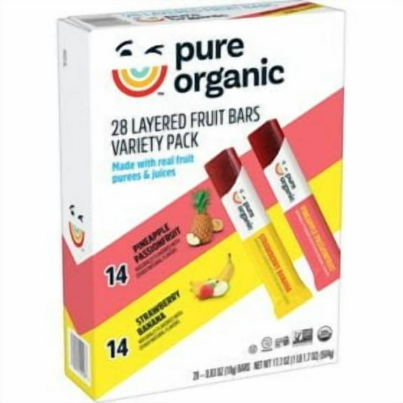 Pure Organic Variety Pack Layered Fruit Bars, 0.63 oz., 28 count.pack of 2